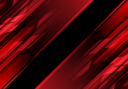 Abstract red polygon light in black design modern technology background vector illustration.