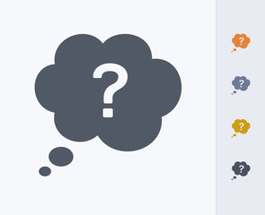 Question & Thought - Carbon Icons. A professional, pixel-aligned icon  designed on a 32x32 pixel grid and redesigned on a 16x16 pixel grid for very small sizes.
