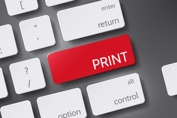 Print Key. Print on Red Keyboard Button. Print on Blue Keyboard Button.