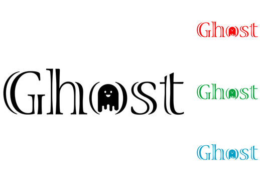 Logotipo Ghost con fantasma en O varios colores