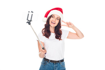 girl taking selfie on Christmas