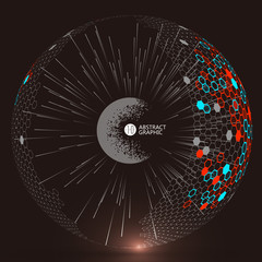 Futuristic globalization interface, a sense of science and technology abstract graphics.