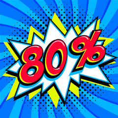 Sale tags collection. 10 ten percent off. Red number with bang shape on blue halftone background. super sale web banner. Pop art comic style sale promotion banner. Ready for tags, banners and stickers