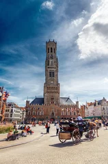 Foto op Plexiglas Grote Markt square in Brugge, Belgium © adisa