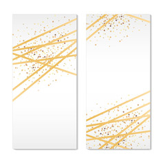 Gold Banners Sparkles Background