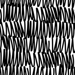 Black marker zigzag abstract seamless pattern
