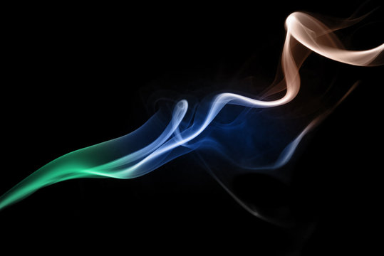 colorful smoke on black background