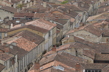 Lectoure, vue sur les toits, Occitanie, Gers, France - obrazy, fototapety, plakaty