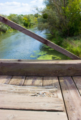 Lifestyle with the wooden bridge over the river