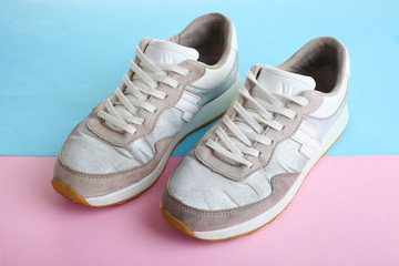 Naklejka premium One pair of silver sneakers