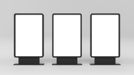 3D rendering Outdoor Advertising Stand Display Lightboxes Isolated