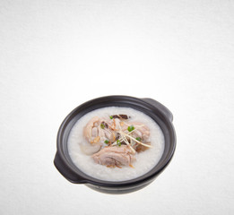 Porridge or Chicken Porridge on a background.