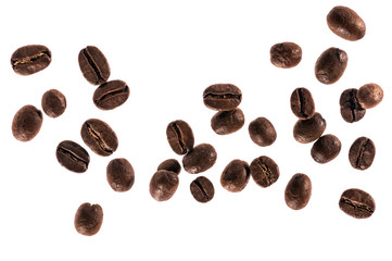 Naklejka premium Coffee beans. Isolated on a white background.