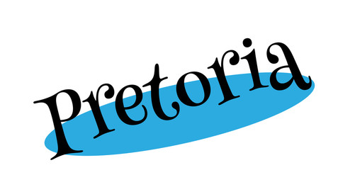 Pretoria rubber stamp. Grunge design with dust scratches. Effects can be easily removed for a clean, crisp look. Color is easily changed.