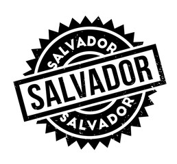 Salvador rubber stamp. Grunge design with dust scratches. Effects can be easily removed for a clean, crisp look. Color is easily changed.