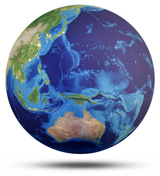 Planet Earth world globe 3d rendering