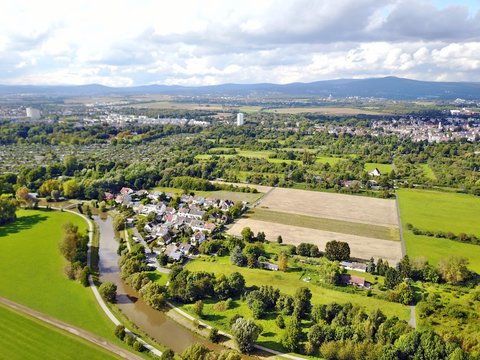 Nidda in Hessen aus der Luft