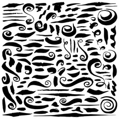 Ink brushes , dividers and ornaments