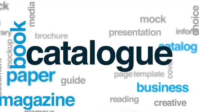 Catalogue animated word cloud, text design animation.