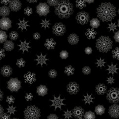 Snow Flakes Seamless Pattern. Winter Texture
