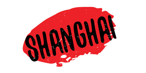 Shanghai rubber stamp. Grunge design with dust scratches. Effects can be easily removed for a clean, crisp look. Color is easily changed.