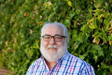Portrait of senior man in the garden