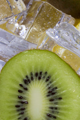 Fototapeta na wymiar Kiwi fruit with ice