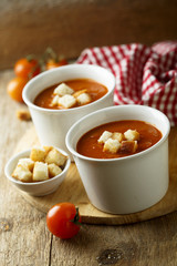 Tomato soup with fried bread