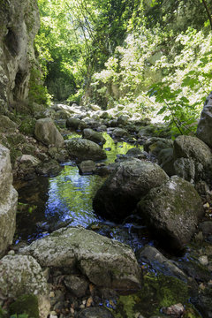 river in canyon on matese park torano gorge