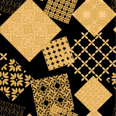 Fototapeta premium Abstract geometric pattern. A seamless background, dark texture