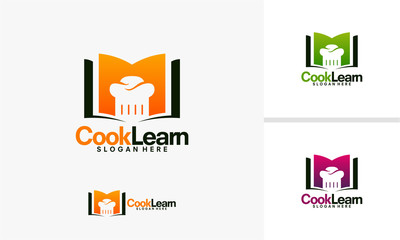 Cooking Book logo template, Cook Learn logo designs vector