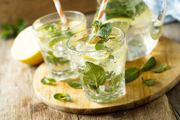 Homemade mint lemonade