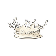 vector milk drop, blot cartoon. Isolated illustration on a white background. Sweet splashes, smudges element