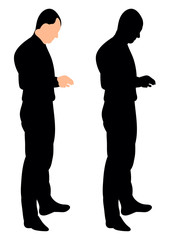 isolated black silhouette man standing