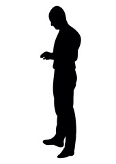 black silhouette man standing