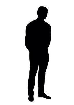 recommend clip art: vector, isolated black silhouette man standing