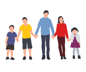 Obraz premium children, flat style, isometric people