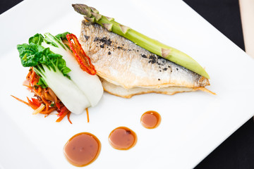 Bream fish with vegetables