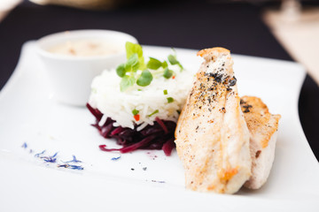 Chicken breast with rice