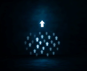 Leadership concept with arrows. © andranik123
