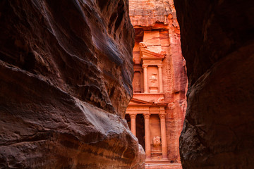 Al Khazneh - the treasury, ancient city of Petra, Jordan.