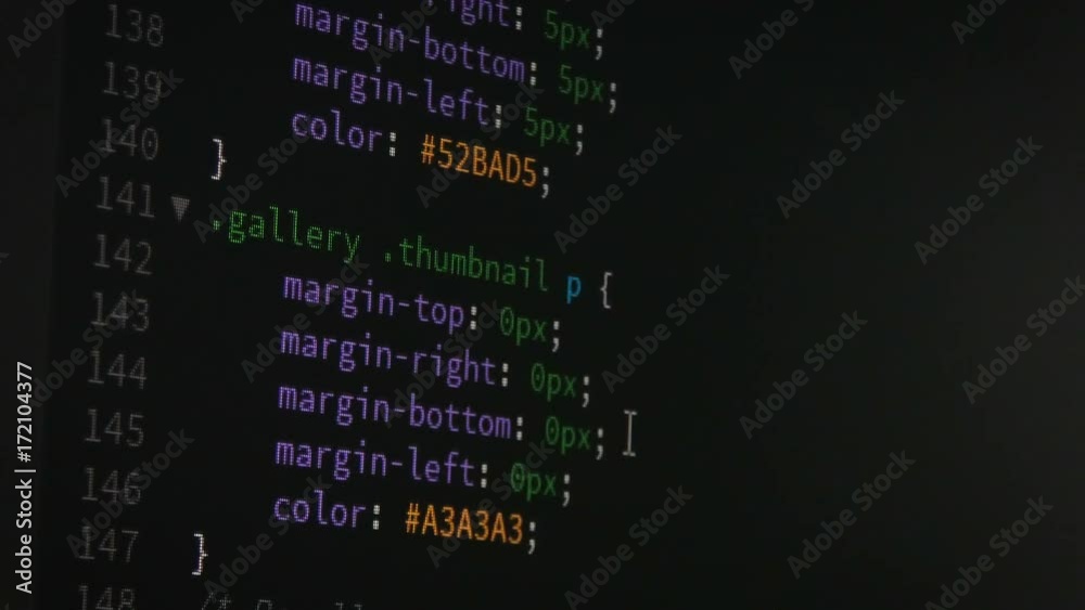Poster programmer scrolling up and down and checking code for editing futuristic technology concept with gr