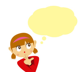 young woman thinking vector illustration