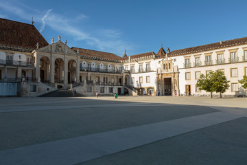 Fototapeta na wymiar Ancient University Square in Coimbra, Portugal
