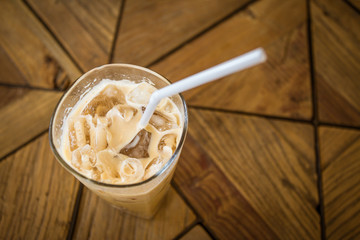 iced coffee glass