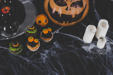 halloween decorations and candles