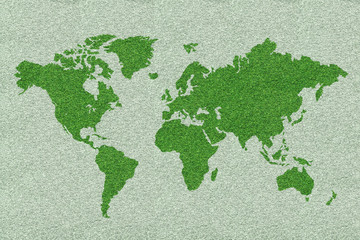 world map on green grass