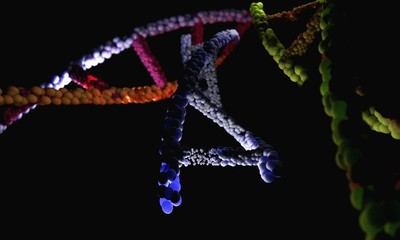DNA molecules of background, 3d