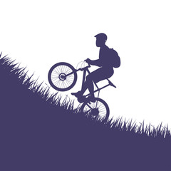 Fototapeta premium man on bicycle jumping
