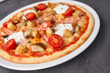 pizza with mushrooms